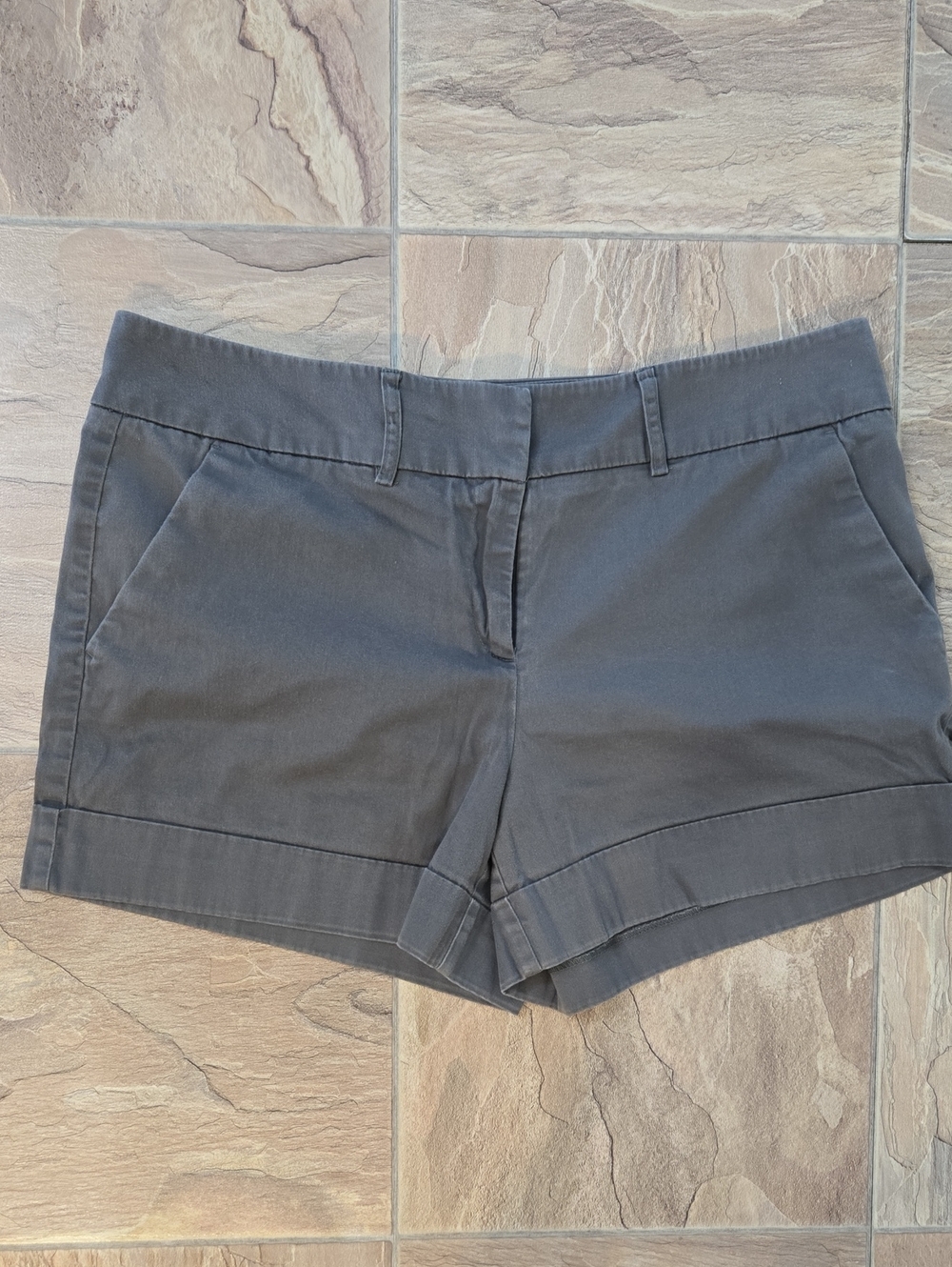 New York & Company Gray Cotton-Blend Bermuda Shorts